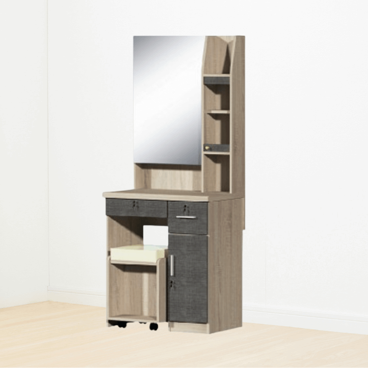 โต๊ะเครื่องแป้ง WISDOM DESIGN FURNITURE รุ่น DT720A 70 ซม. สีโซลิค/กราไฟท์_4