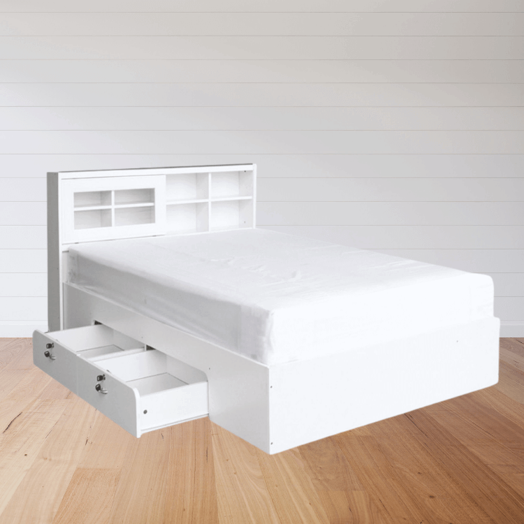 เตียง + ที่นอน PVC 3.5 ฟุต WISDOM DESIGN FURNITURE รุ่น DESIGN-D สีขาว