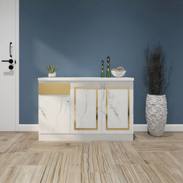 ตู้เตี้ย WISDOM DESIGN FURNITURE รุ่น GCS-121 120 ซม. สีขาว/ซอฟต์มาร์เบิ้ล
