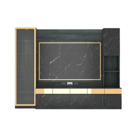 ตู้วางทีวี WISDOM DESIGN FURNITURE รุ่น GT-302 300 ซม. สีแอชเกรย์/ดาร์มาร์เบิ้ล/โกลด์_0