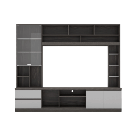 ตู้วางทีวี WISDOM DESIGN FURNITURE รุ่น HT-243B 240 ซม. สีไลท์เวงเก้/เทา_0