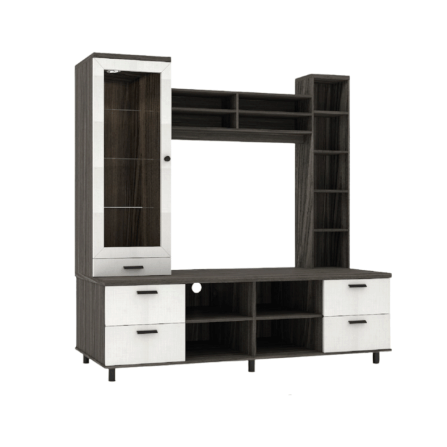 ตู้วางทีวี WISDOM DESIGN FURNITURE รุ่น HT-006 180 ซม. สีไลท์เวงเก้/แฟบริค_0
