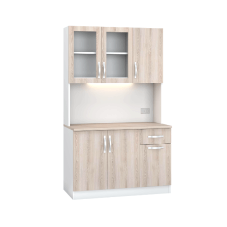ครัวไม้สำเร็จ ตู้ตั้งพื้นท็อปเรียบ WISDOM DESIGN FURNITURE KT-121A 120 ซม. สีขาว/โซลิค_0