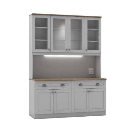 ครัวไม้สำเร็จ ตู้ตั้งพื้นท็อปเรียบ WISDOM DESIGN FURNITURE KT-161 160 ซม. สีฟ็อก/โรม่า_0