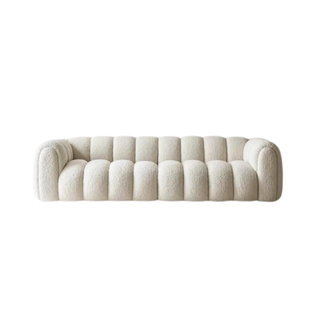 โซฟา 3 ที่นั่ง WISDOM DESIGN FURNITURE รุ่น LISA 220 ซม. ผ้าขนแกะ สีขาว_0