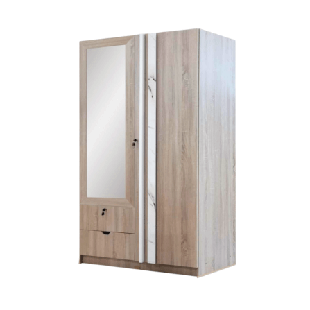 ตู้เสื้อผ้า 2 บานเปิด WISDOM DESIGN FURNITURE รุ่น W1219M 120 ซม. สีโซลิค/หินอ่อน_0
