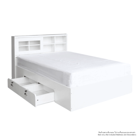 เตียง 3.5 ฟุต WISDOM DESIGN FURNITURE รุ่น DESIGN-D สีขาว_0