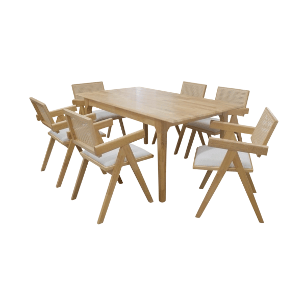 ชุดโต๊ะอาหารไม้ 6 ที่นั่ง WISDOM DESIGN FURNITURE รุ่น YUKI 170 ซม. สีบีช_0
