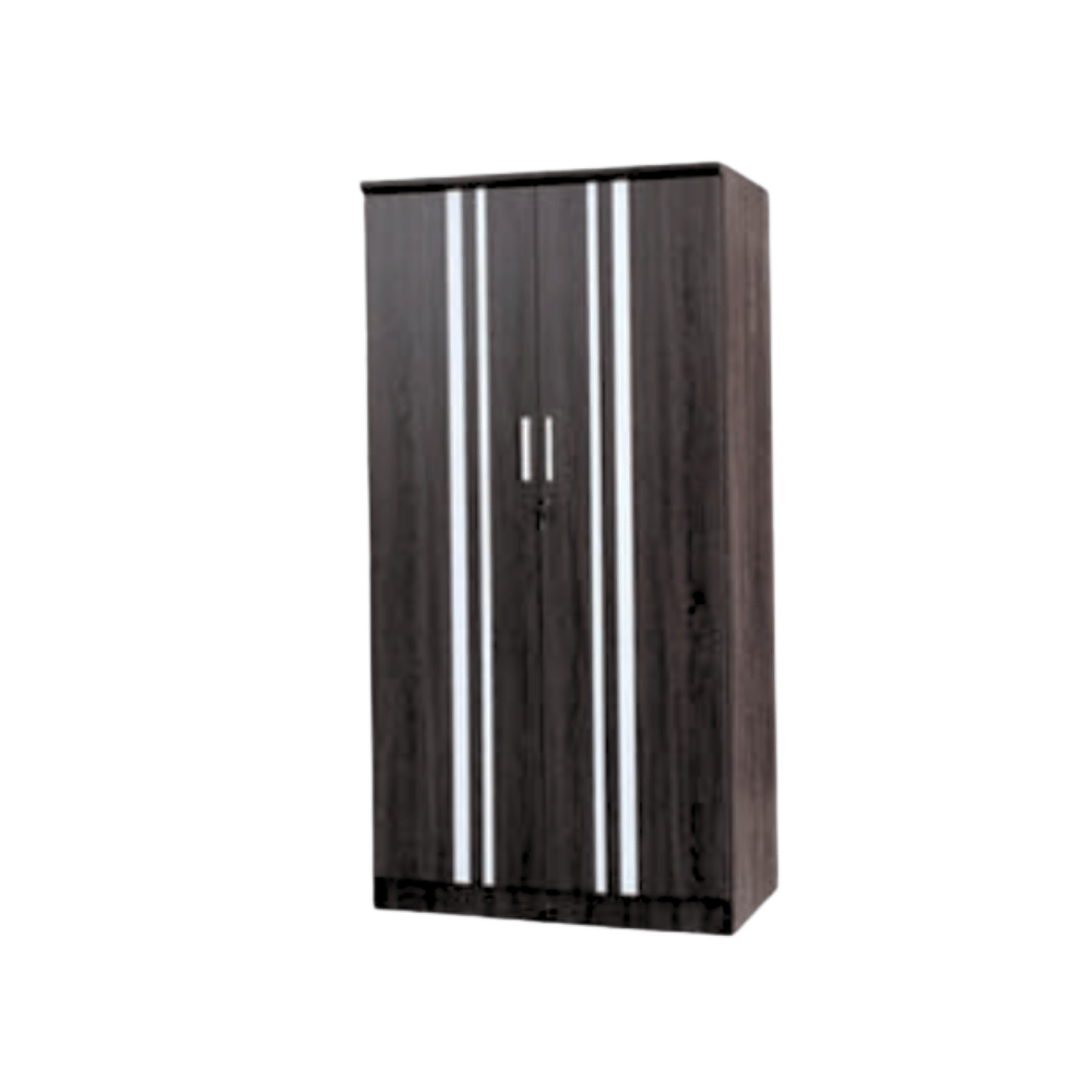ตู้เสื้อผ้า 2 บานเปิด WISDOM DESIGN FURNITURE รุ่น WR081L 80 ซม. สีแอชบราวน์_0