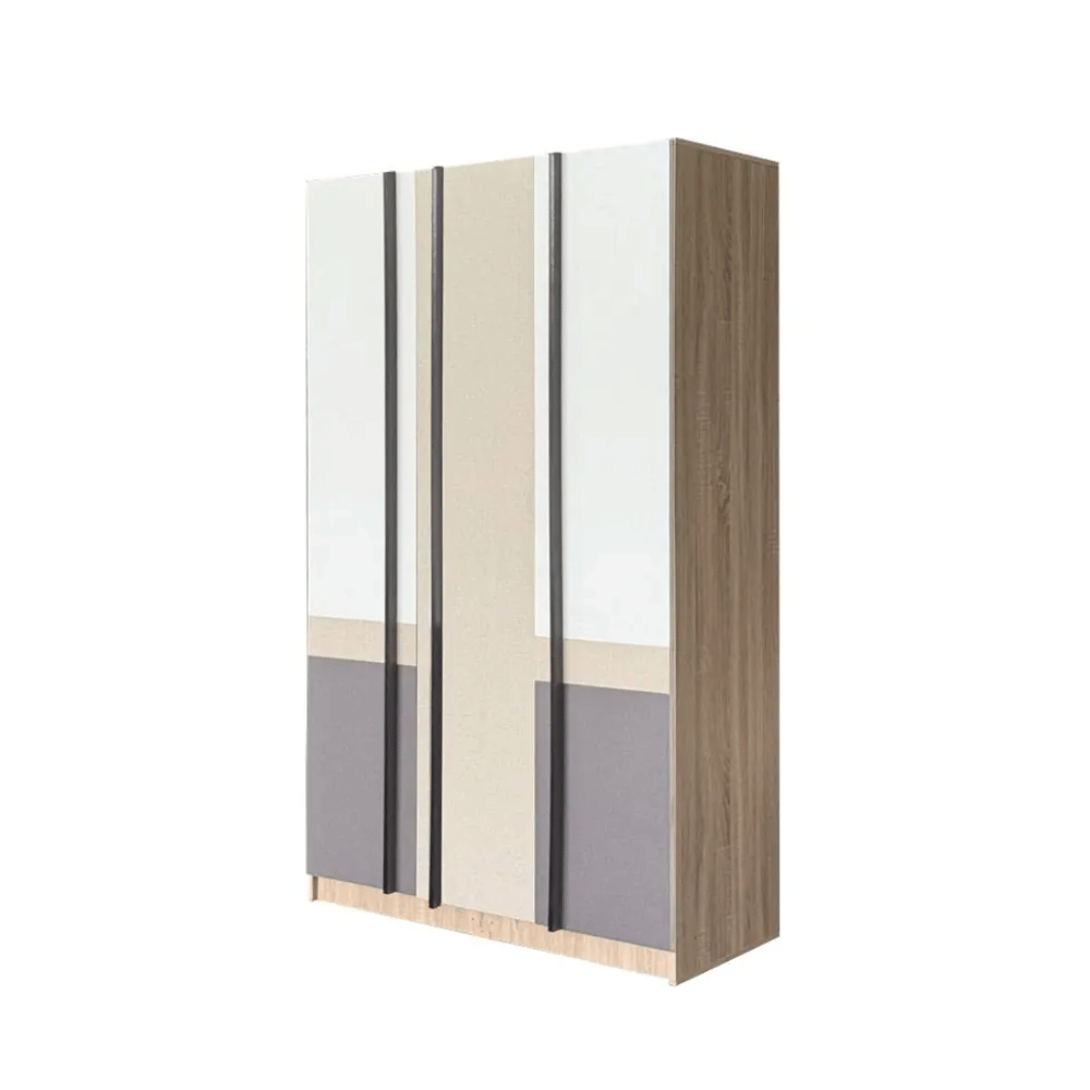 ตู้เสื้อผ้า 3 บานเปิด WISDOM DESIGN FURNITURE รุ่น WC120T สีโซลิค/เบจ_0