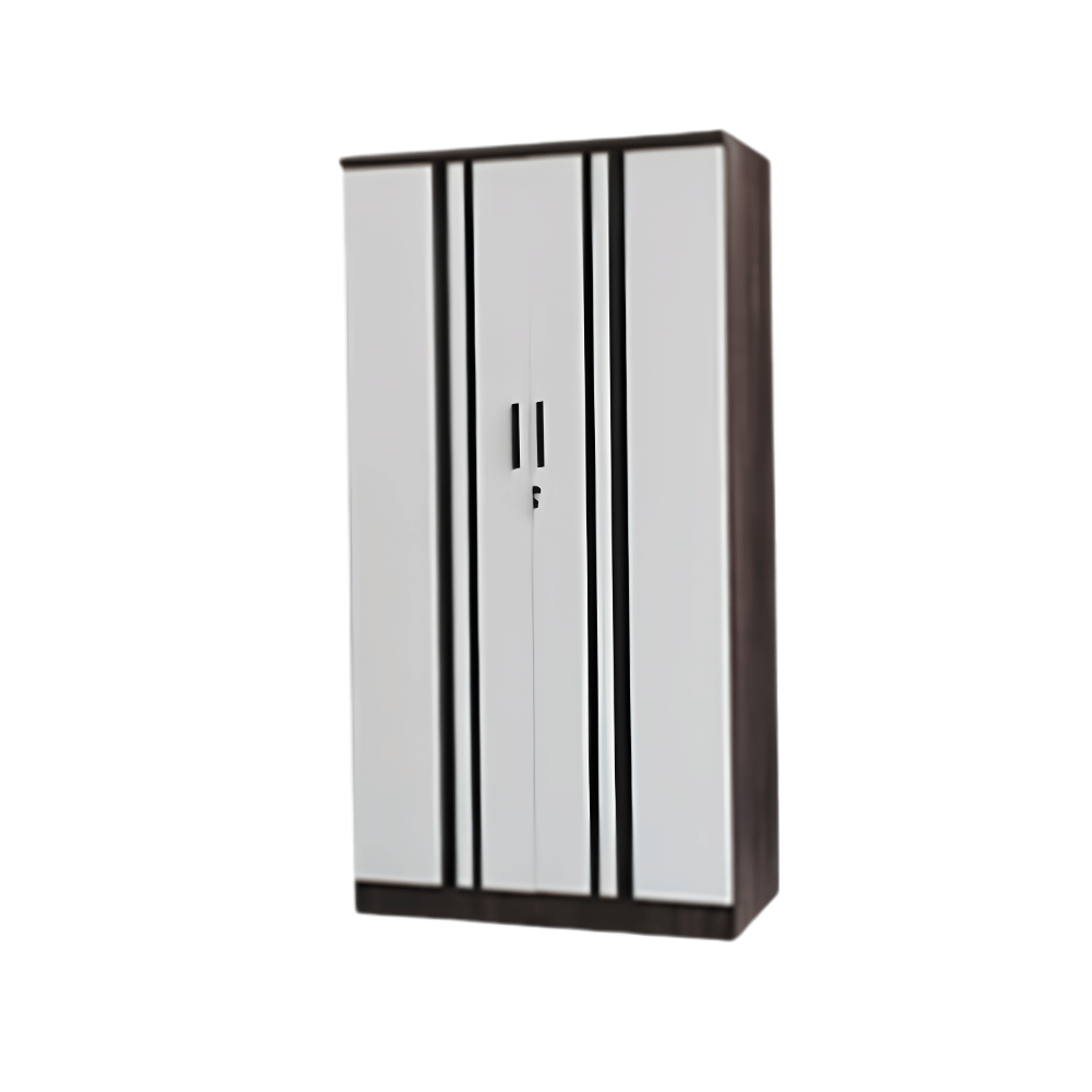 ตู้เสื้อผ้า 2 บานเปิด WISDOM DESIGN FURNITURE รุ่น WR081L 80 ซม. สีแอชบราวน์/ขาว_0