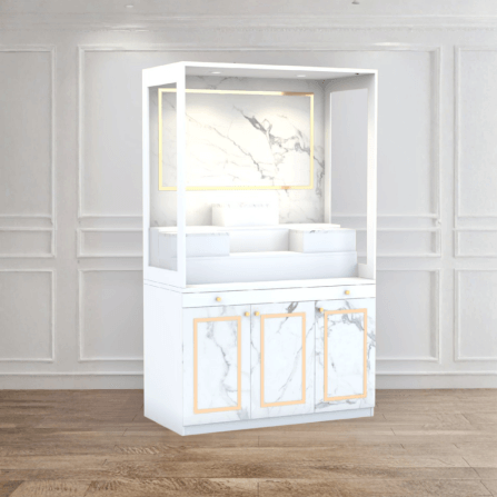 ตู้พระ WISDOM DESIGN FURNITURE รุ่น GO-02 ขนาด 120 ซม. สีขาว/มาร์เบิ้ล_1