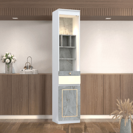 ตู้พระ WISDOM DESIGN FURNITURE รุ่น GO-05 ขนาด 40 ซม. สีขาว/ไลท์มาร์เบิ้ล/โกลด์_1