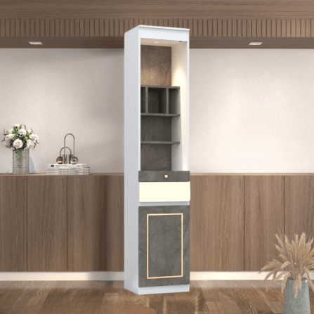 ตู้พระ WISDOM DESIGN FURNITURE รุ่น GO-05 ขนาด 40 ซม. สีขาว/บราวน์มาร์เบิ้ล/โกลด์_1