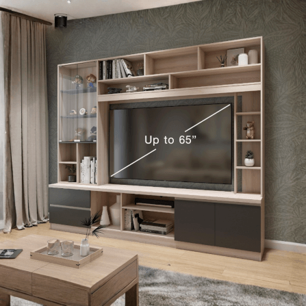 ตู้วางทีวี WISDOM DESIGN FURNITURE รุ่น HT-243B 240 ซม. สีโซลิค/กราไฟท์_1