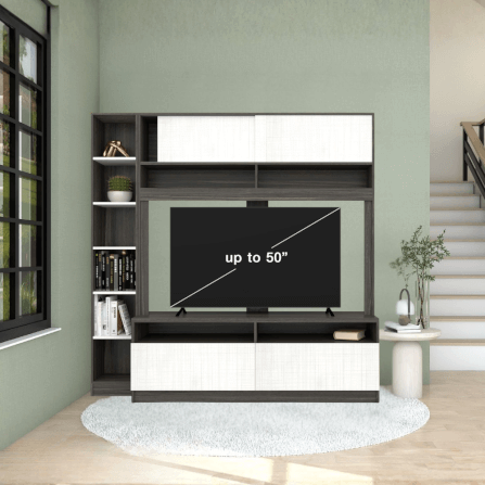 ตู้วางทีวี WISDOM DESIGN FURNITURE รุ่น HT-1501 150 ซม. สีไลท์เวงเก้/แฟบริค_1