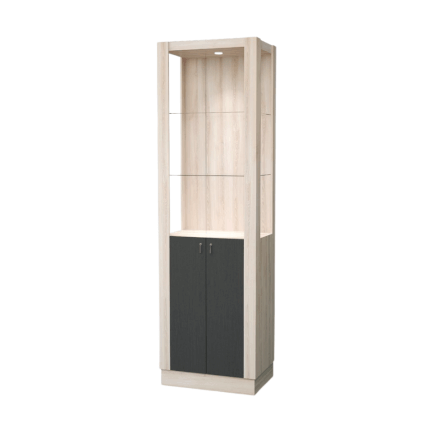 ตู้โชว์กระจก WISDOM DESIGN FURNITURE รุ่น CB-001 60 ซม. สีโซลิค/กราไฟท์_1