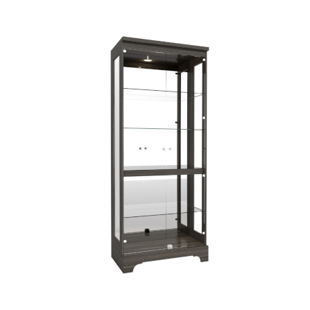 ตู้โชว์กระจก WISDOM DESIGN FURNITURE รุ่น CB-012G 80 ซม. สีไลท์เวงเก้_1