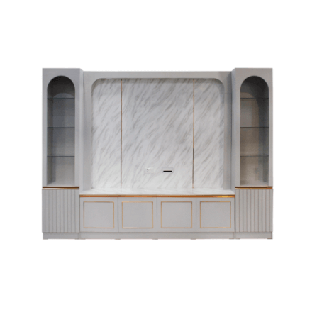 ตู้วางทีวี WISDOM DESIGN FURNITURE รุ่น MABEL 300 ซม. สีไลท์ยีนส์/ไวท์มาร์เบิ้ล_1