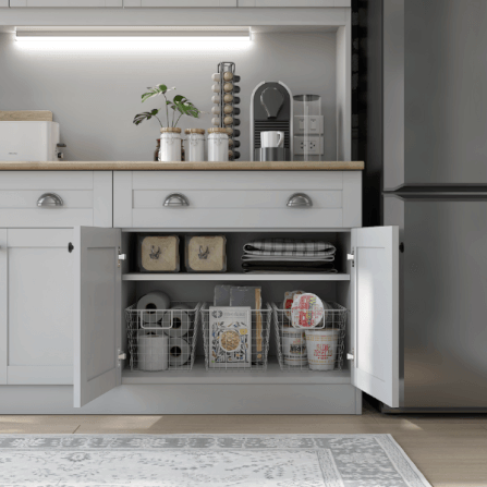 ครัวไม้สำเร็จ ตู้ตั้งพื้นท็อปเรียบ WISDOM DESIGN FURNITURE KT-161 160 ซม. สีฟ็อก/โรม่า_1