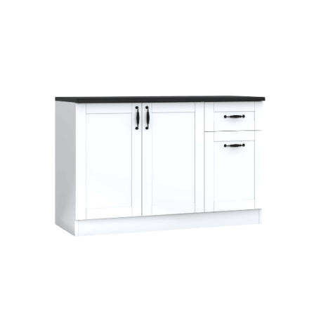 ตู้ตั้งพื้น ท็อปเรียบ WISDOM DESIGN FURNITURE KT-121C 120 ซม. สีขาว/ดำ_1