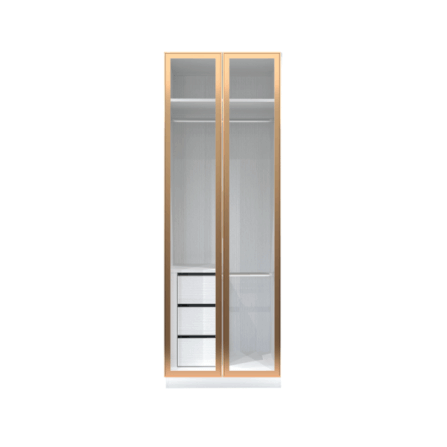 ตู้เสื้อผ้า 2 บานเปิด WISDOM DESIGN FURNITURE รุ่น GC-801B 80 ซม. สีขาว/ซอฟท์มาร์เบิ้ล_0