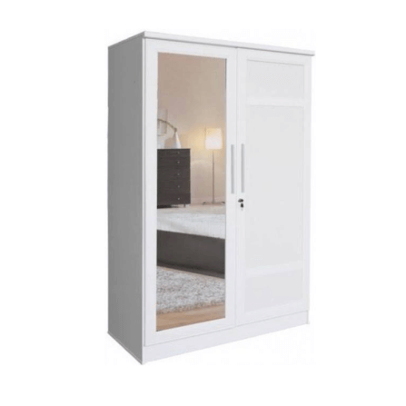 ตู้เสื้อผ้า 2 บานเปิด WISDOM DESIGN FURNITURE รุ่น C-120 SIMPLE E 120 ซม. สีขาว_1