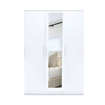 ตู้เสื้อผ้า 3 บานเปิด WISDOM DESIGN FURNITURE รุ่น MILANO135 135 ซม. สีขาว_1