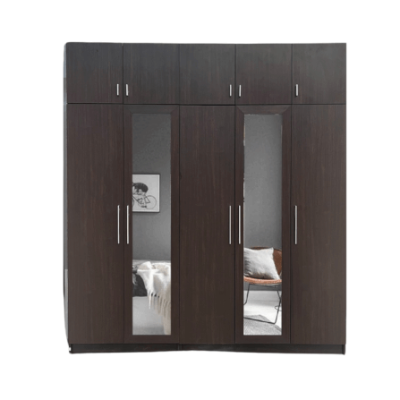 ตู้เสื้อผ้า 5 บานเปิด WISDOM DESIGN FURNITURE 225 ซม. สีโอ๊ค_1