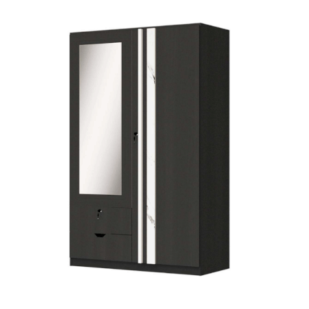 ตู้เสื้อผ้า 2 บานเปิด WISDOM DESIGN FURNITURE รุ่น W1219M 120 ซม. สีโอ๊ค/หินอ่อน_1