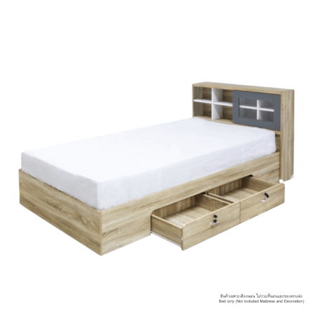 เตียง 3.5 ฟุต WISDOM DESIGN FURNITURE รุ่น DESIGN-D สีโซลิค_1