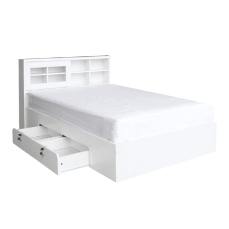 เตียง + ที่นอน PVC 3.5 ฟุต WISDOM DESIGN FURNITURE รุ่น DESIGN-D สีขาว_1