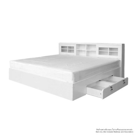 เตียง 5 ฟุต WISDOM DESIGN FURNITURE รุ่น DESIGN-D สีขาว_1