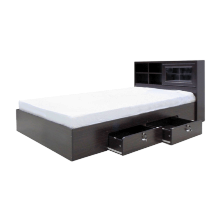 เตียง + ที่นอนสปริง 3.5 ฟุต WISDOM DESIGN FURNITURE รุ่น DESIGN-D สีโอ๊ค_1