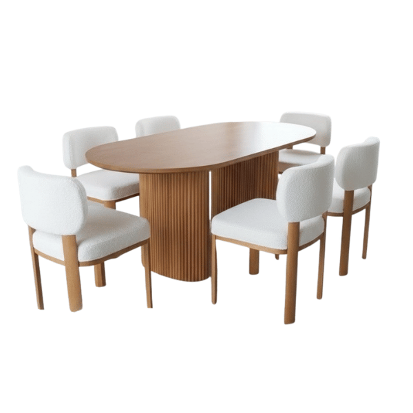ชุดโต๊ะอาหารไม้ 6 ที่นั่ง WISDOM DESIGN FURNITURE รุ่น FUJI 180 ซม. สีบีช_1