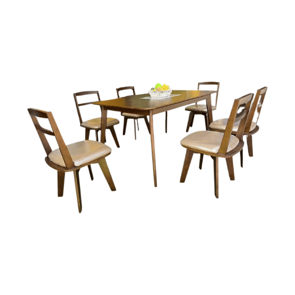 ชุดโต๊ะอาหารไม้ 6 ที่นั่ง WISDOM DESIGN FURNITURE รุ่น HIWAY 150 ซม. สีคาปูชิโน่_1