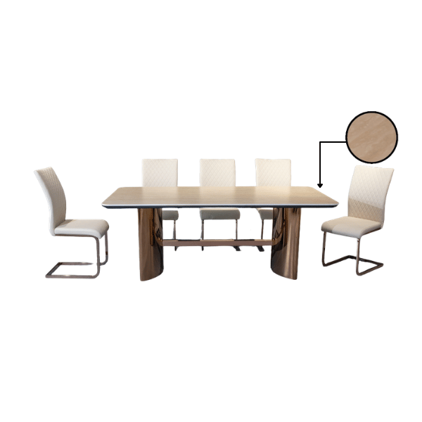 ชุดโต๊ะอาหารหินอ่อน 6 ที่นั่ง WISDOM DESIGN FURNITURE รุ่นวินสตาร์ 200 ซม. สีดำ_1