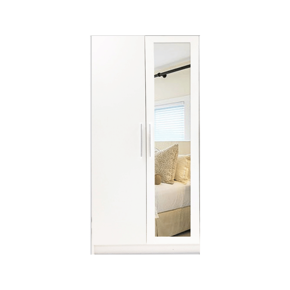 ตู้เสื้อผ้า 2 บานเปิด WISDOM DESIGN FURNITURE รุ่น MILANO90 สีขาว_1