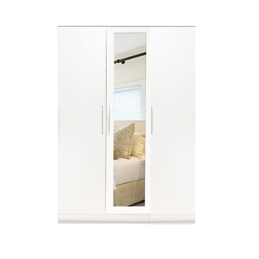 ตู้เสื้อผ้า 3 บานเปิด WISDOM DESIGN FURNITURE รุ่น MILANO135 สีขาว_1