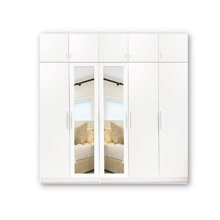 ตู้เสื้อผ้า 5 บานเปิด WISDOM DESIGN FURNITURE รุ่น MILANO225 สีขาว_1