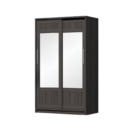 ตู้เสื้อผ้าบานเลื่อนกระจกเงา WISDOM DESIGN FURNITURE รุ่น W12SL 120 ซม. สีโอ๊ค_1