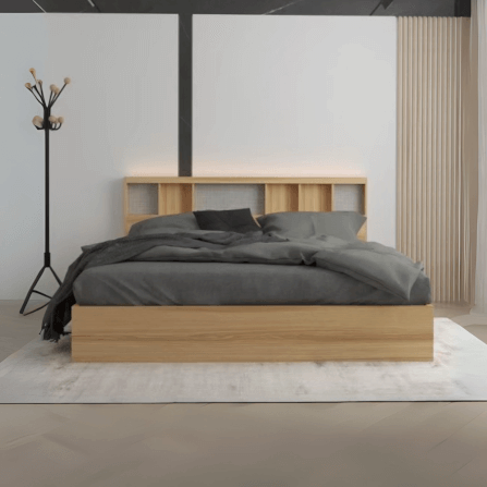 ชุดห้องนอน + ที่นอนสปริง 5 ฟุต WISDOM DESIGN FURNITURE รุ่น TENSHI 200 สีไลท์ยีนส์/แอช_2