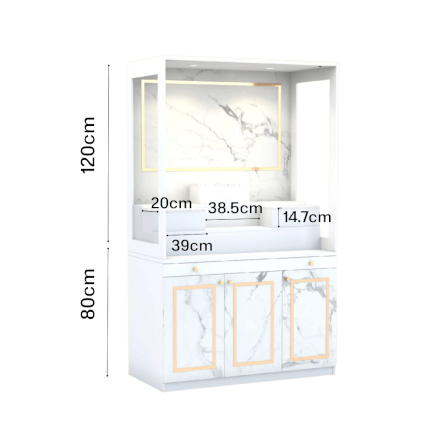 ตู้พระ WISDOM DESIGN FURNITURE รุ่น GO-02 ขนาด 120 ซม. สีขาว/มาร์เบิ้ล_2