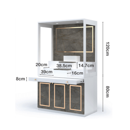 ตู้พระ WISDOM DESIGN FURNITURE รุ่น GO-02 ขนาด 120 ซม. สีขาว/บราวน์มาร์เบิ้ล_2