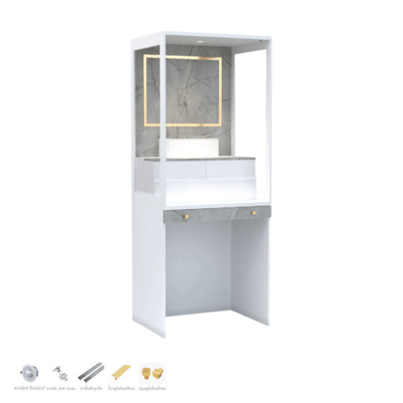 ตู้พระ WISDOM DESIGN FURNITURE รุ่น GO-03A ขนาด 80 ซม. สีขาว/ไลท์มาร์เบิ้ล_2