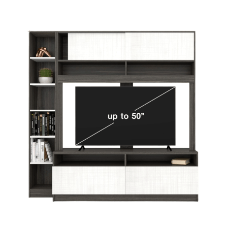 ตู้วางทีวี WISDOM DESIGN FURNITURE รุ่น HT-1501 150 ซม. สีไลท์เวงเก้/แฟบริค_2
