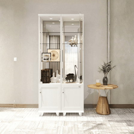 ตู้โชว์กระจก WISDOM DESIGN FURNITURE รุ่น CB-003 40 ซม. สีขาว_2