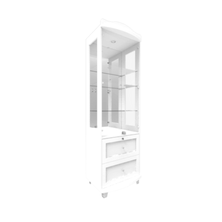 ตู้โชว์กระจก WISDOM DESIGN FURNITURE รุ่น CB-004 60 ซม. สีขาว_2