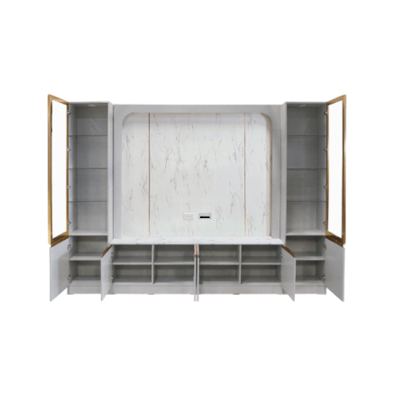 ตู้วางทีวี WISDOM DESIGN FURNITURE รุ่น ORIANNA 300 ซม. สีไลท์ยีนส์/ไวท์มาร์เบิ้ล_2