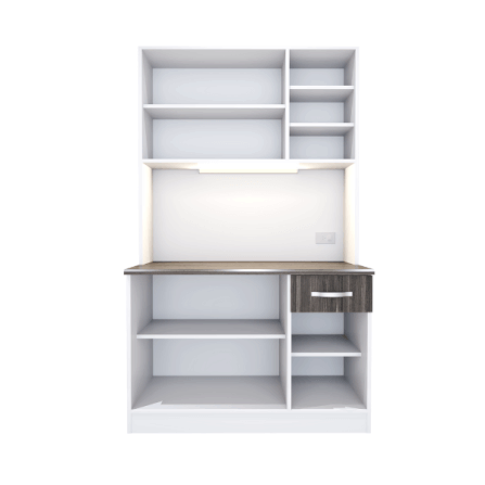 ครัวไม้สำเร็จ ตู้ตั้งพื้นท็อปเรียบ WISDOM DESIGN FURNITURE KT-121A 120 ซม. สีขาว/โซลิค_2